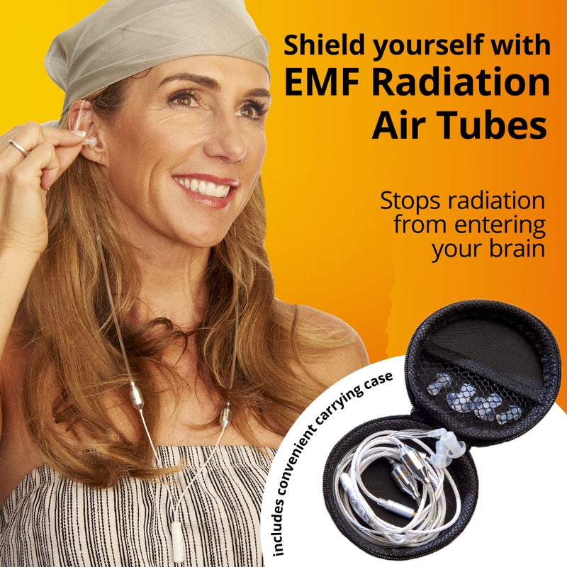 SYB Shield Your Body Air Tube Headset, Stereo Earbuds with Microphone and Case, Wired Anti Radiation Headphones, Built-in Controls, Works on Any Device with A Standard 3.5mm Audio Jack, Black - Image 3