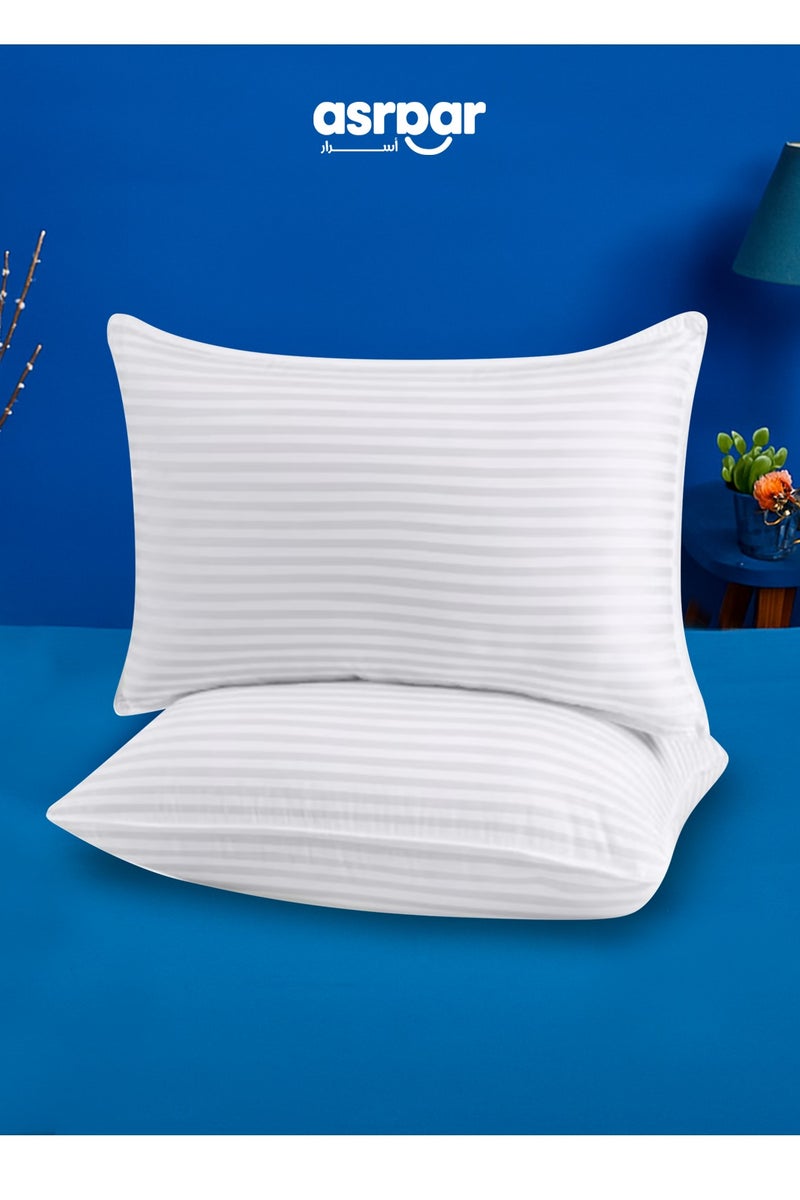 Couples Comfort 4-Piece Set – Includes 2 Luxurious Stripe Pillows 75 x 50cm for Ultimate Relaxation, 1 Mattress Topper 160 x 200cm for Plush Support, and 1 Decorative Lamp to Add Elegance to Your Bedroom – Perfect Bedding Essentials Set for Couples