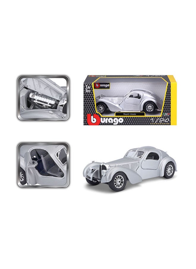Bburago - Bugatti Atlantic RHD (Right Hand Drive) Silver Metallic 1:24 Diecast Model Car - Image 1