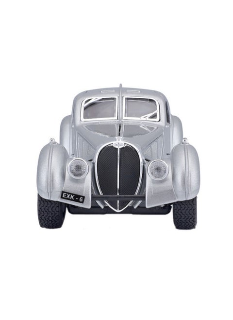 Bugatti Atlantic RHD (Right Hand Drive) Silver Metallic 1:24 Diecast Model Car