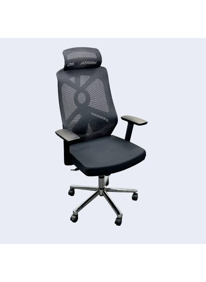 MAF furniture MAF Ergonomic Executive Office Chair, Office Chair Computer Chairs Home Office Chair Wide Seat With Large Headrest Modern Desk Chair Lumbar Support Mesh Chair MAF-2259 BK  - Image 3