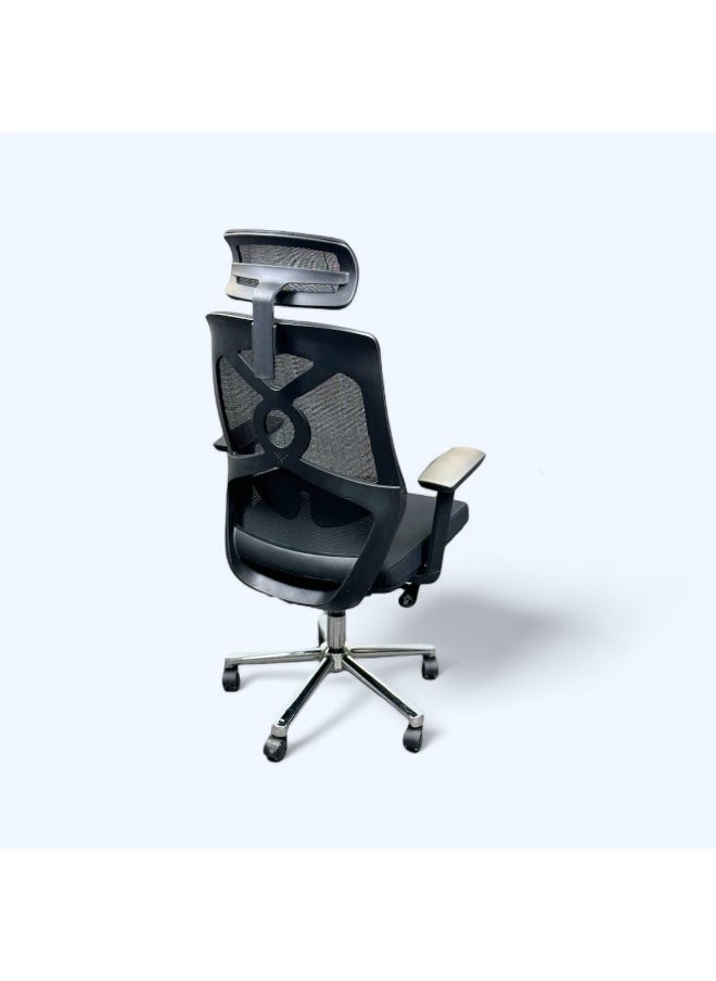 MAF furniture MAF Ergonomic Executive Office Chair, Office Chair Computer Chairs Home Office Chair Wide Seat With Large Headrest Modern Desk Chair Lumbar Support Mesh Chair MAF-2259 BK  - Image 4