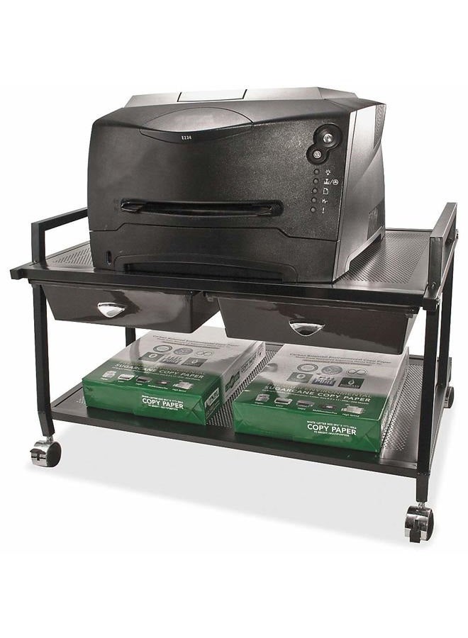 Advantus Vertiflex Mobile Underdesk Machine Stand with Supply Drawers, 25 x 15 x 15 Inches, Black (VF95530) - Image 2