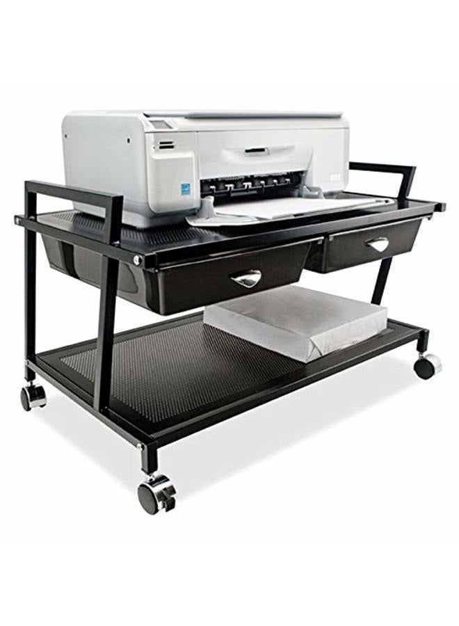 Advantus Vertiflex Mobile Underdesk Machine Stand with Supply Drawers, 25 x 15 x 15 Inches, Black (VF95530) - Image 4