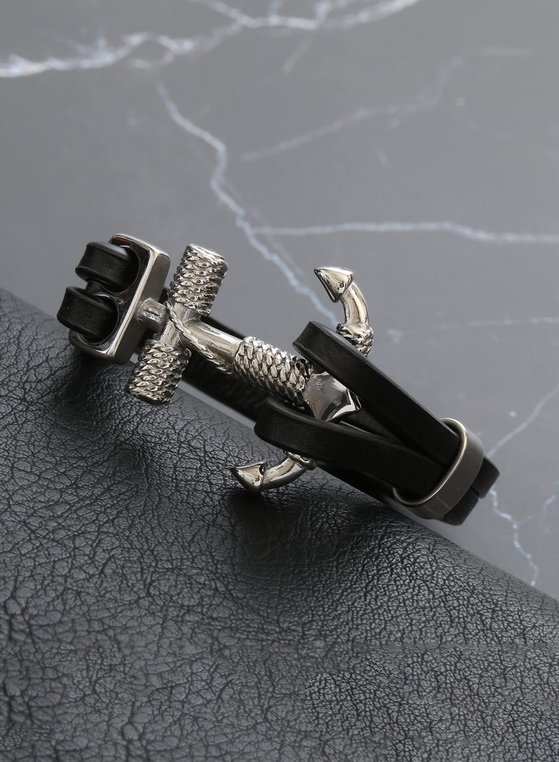 Excefore Unisex Handmade Bracelet, Multilayer Vintage Anchor Cuff Bracelet Cuff Wrap Rope Wristband Friendship Bracelet for Men & Women Jewelry - Image 5