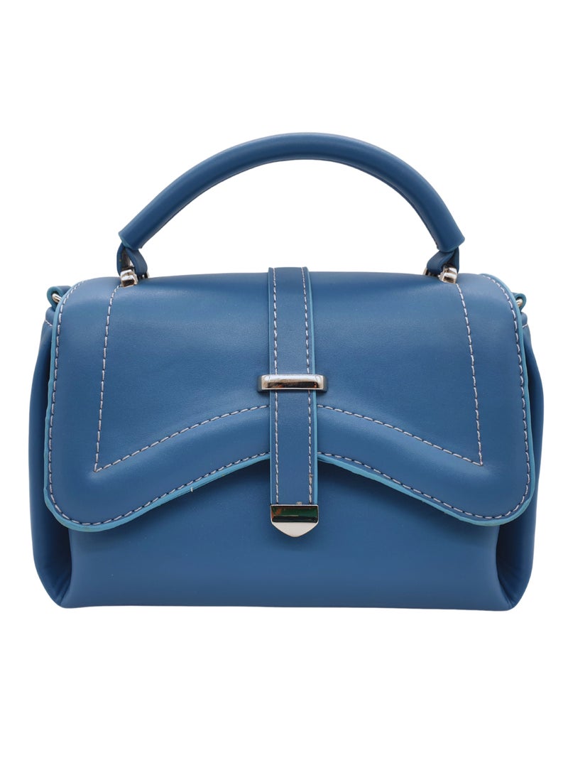 TO FASHION TO 3006 LEATHER WOMEN, GIRLS TOP HANDLE BAG, CROSS BODY BAG, SHOULDER BAG, WITH ATTATCHED BELT, MODERN, UNIQUE AND ELEGANT DESIGN, DIMENSIONS 15*22*10 CM SKYBLUE A  - Image 3