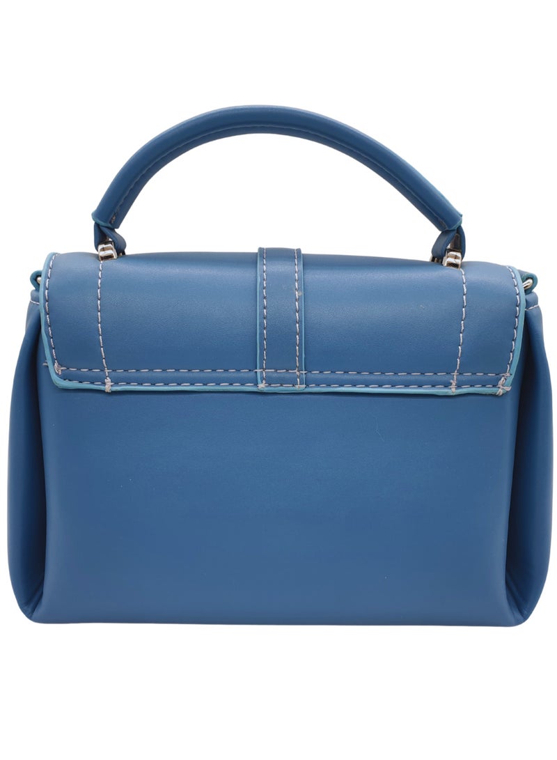 TO FASHION TO 3006 LEATHER WOMEN, GIRLS TOP HANDLE BAG, CROSS BODY BAG, SHOULDER BAG, WITH ATTATCHED BELT, MODERN, UNIQUE AND ELEGANT DESIGN, DIMENSIONS 15*22*10 CM SKYBLUE A  - Image 5