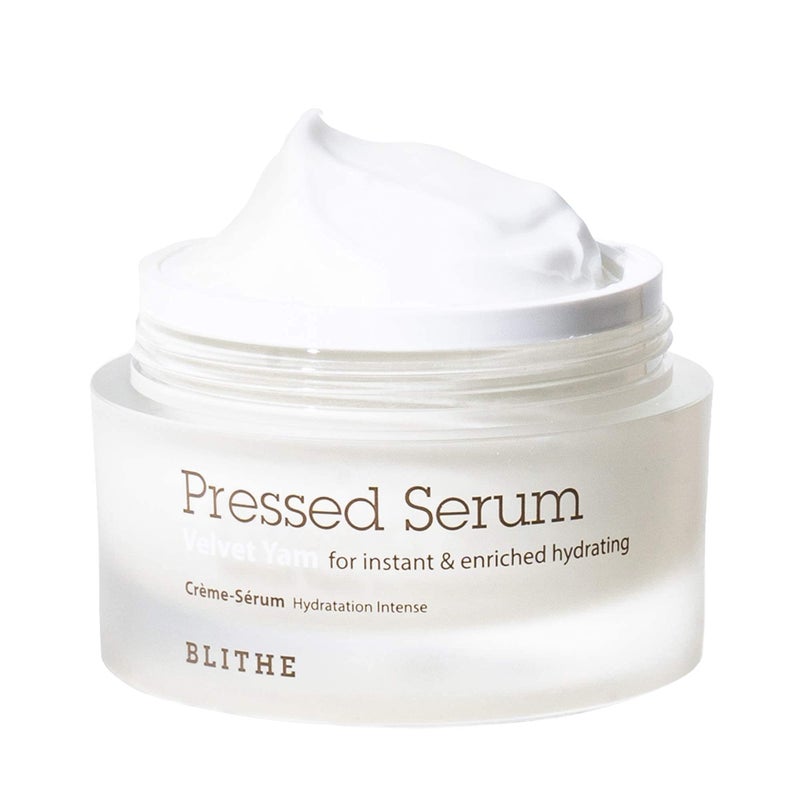 BLITHE Pressed Serum 68.79% Wild Yam Moisturizing Serum with Cream Texture for Women, Vegan Mucin Safe for Sensitive Skin, Korean Skincare 1.68 Fl Oz - Image 1