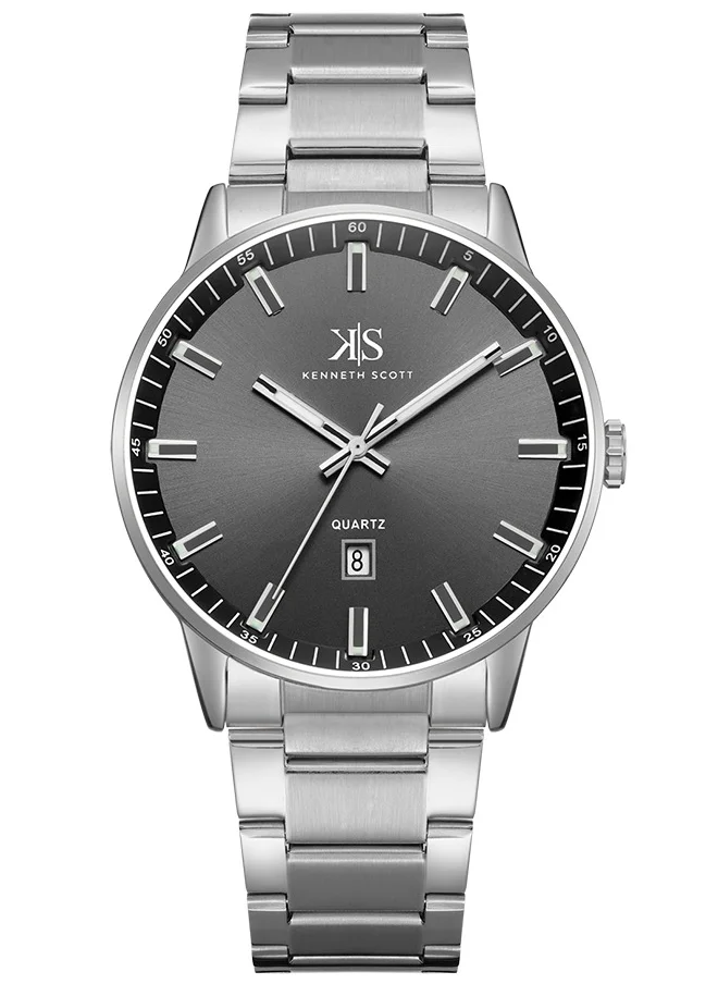 كينيث سكوت Kenneth Scott Men's Black Dial Analog Watch - K22010-SBSB