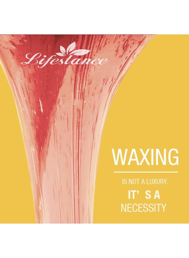 Lifestance مجموعة إزالة الشعر بالشمع الصلب، مجموعة شمع ليفستاينس، حبيبات شمع إزالة الشعر للوجه، البكيني البرازيلي، الإبطين، الظهر والصدر، الساقين في المنزل 1 رطل شمع وردي للتعبئة - Image 3