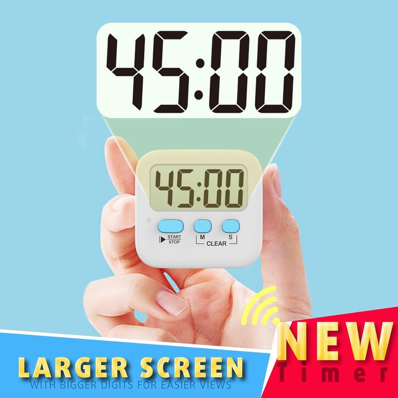 Antonki 2 Pack Digital Timer for Kids, Magnetic Countdown Kitchen Timers for Cooking, Egg, Classroom, Teacher, Exercise, Study, Oven - Battery Included - Image 3