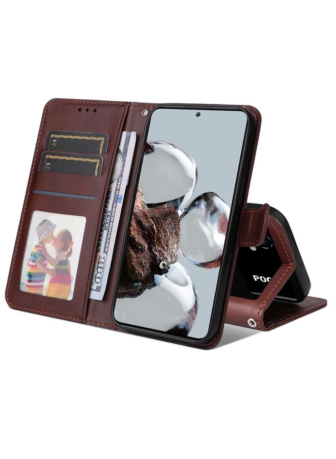 Case For Xiaomi Poco M4 5G / M5 4G JSM Calf Texture Leather Phone Case