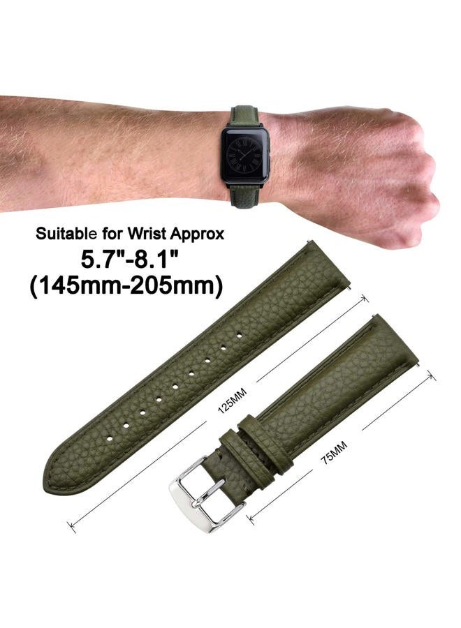 ANNEFIT Watch Band 16mm, Quick Release Textured Padded Leather Straps with Silver Buckle for Men and Women (Army Green)  - Image 3