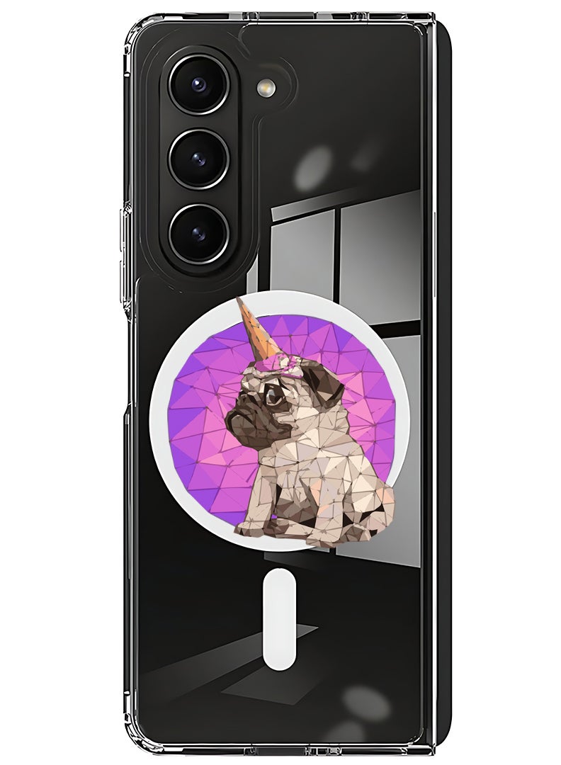 Theodor Magnetic Case for Samsung Galaxy Z Fold 5 Compatible with MagSafe Wireless Charging, Shockproof Phone Bumper Cover Puggy - Image 1