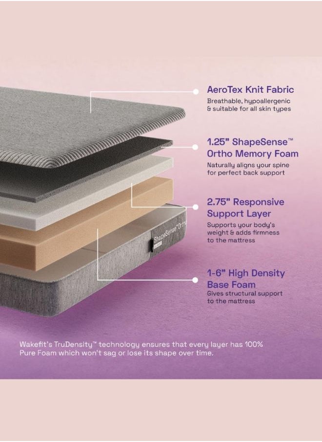 Wakefit - Wakefit Orthopedic Memory Foam 20 cms Medium Firm Mattress with ShapeSense Technology, AeroTek Fabric Technology (200 x 180 x 20 cms / 78x70x8 inch, King) - Image 1