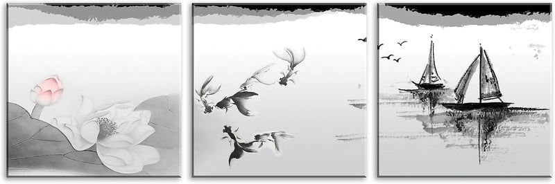 NAN Wind Traditional Chinese Painting Canvas Prints - 3 Panels - Image 2