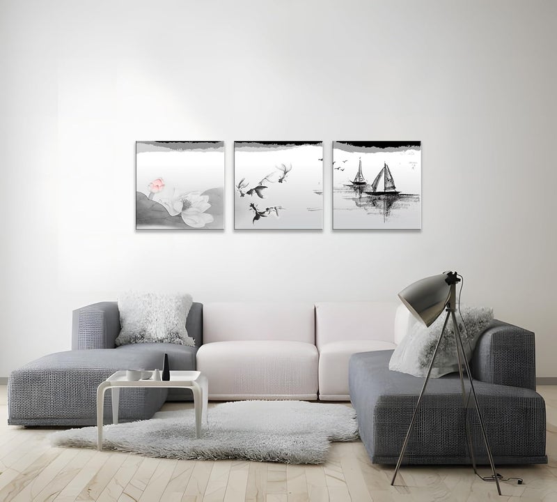 NAN Wind Traditional Chinese Painting Canvas Prints - 3 Panels - Image 4