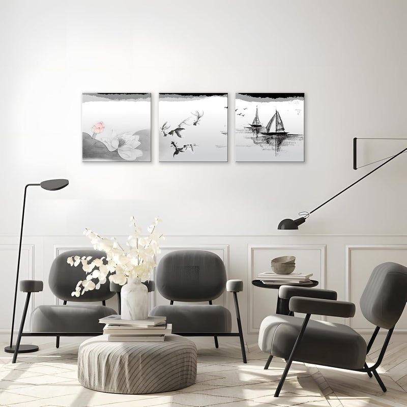 NAN Wind Traditional Chinese Painting Canvas Prints - 3 Panels - Image 5