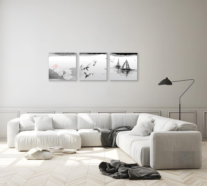NAN Wind Traditional Chinese Painting Canvas Prints - 3 Panels - Image 3