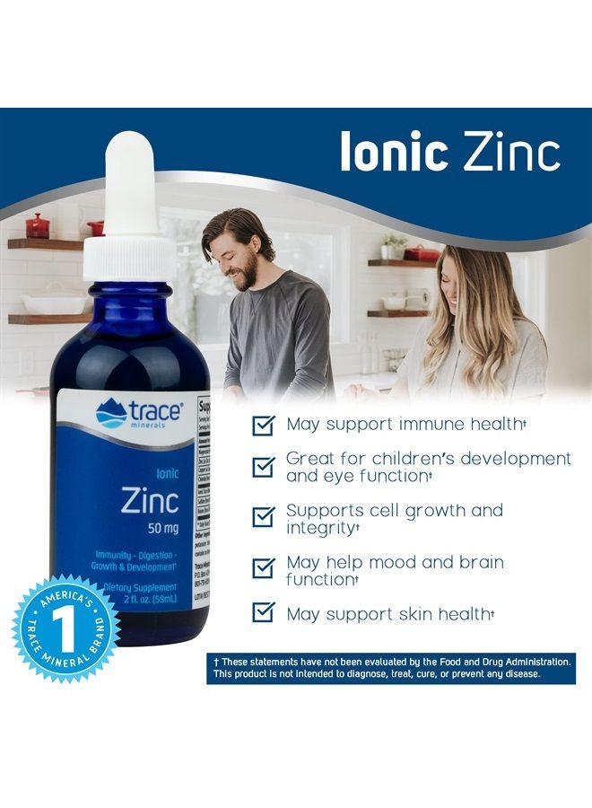 Trace Minerals Liquid Ionic Zinc | 50 mg Zinc with Magnesium | Supports Immune System, Digestion, Growth, & Development | for Kids and Adults | 135 Servings, 2 fl oz (3 Pack) - Image 2