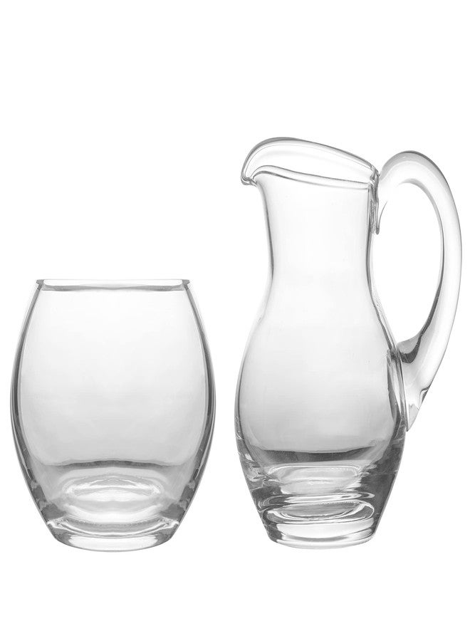 بارسكي طقم زجاجي - سكر وكريمة - طقم تقديم قهوة - إبريق كريمة ووعاء سكر - سعة 6 أونصات - شفاف كلاسيكي - صنع في أوروبا - من بارسكي - Image 1