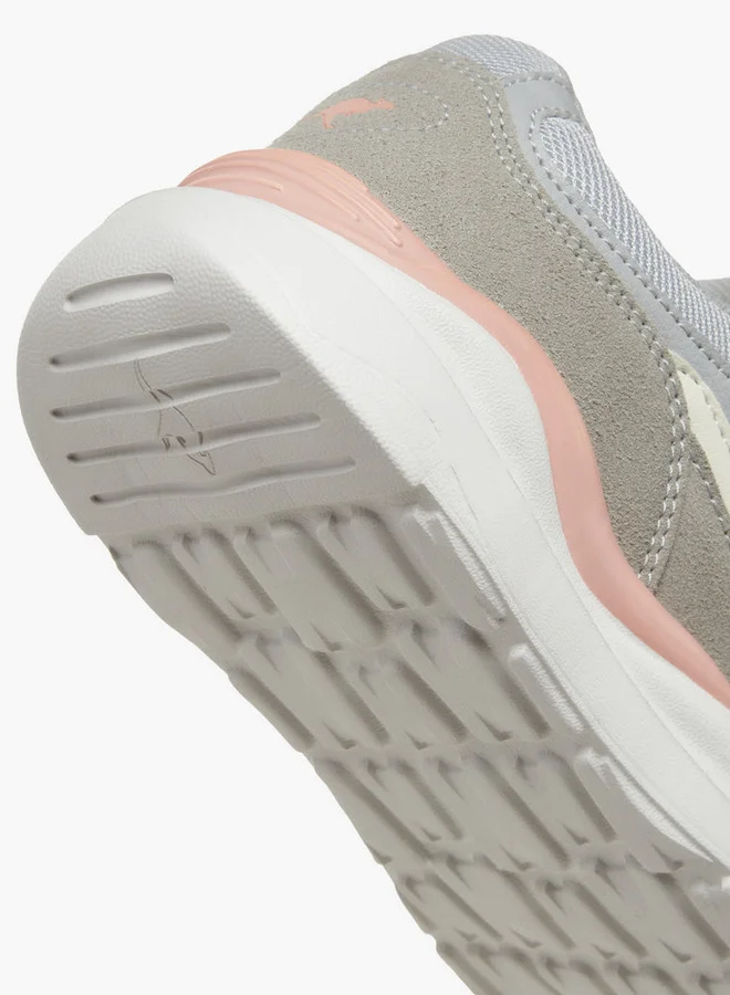 kangaROOS Girls' Logo Detail Sports Shoes with Hook and Loop Closure