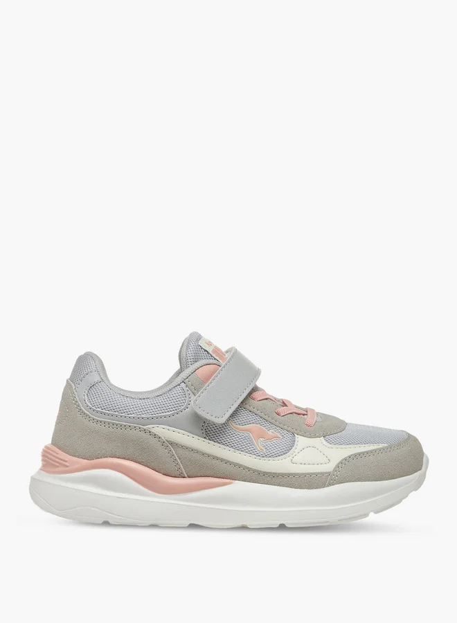 kangaROOS Girls' Logo Detail Sports Shoes with Hook and Loop Closure