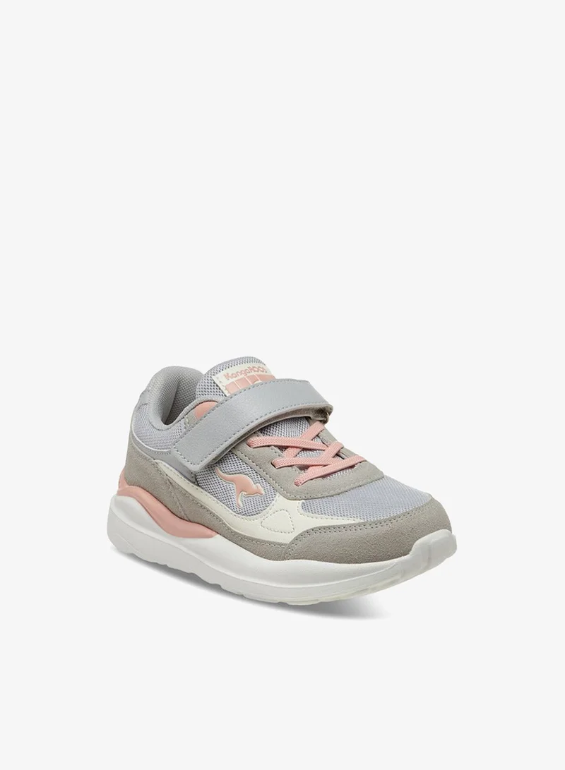 kangaROOS Girls' Logo Detail Sports Shoes with Hook and Loop Closure