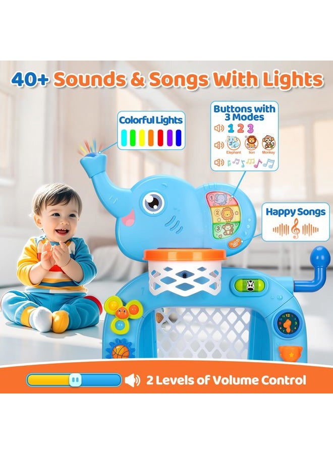 KIZZYEA Toys for 1 2 3 Years Old Boys Girls, Toddler Basketball Hoop & Soccer Goal, Montessori Toy, Interactive Musical Sports Toys with Light, Christmas Birthday Gifts for Baby Kids Age 12-18 Months - Image 2