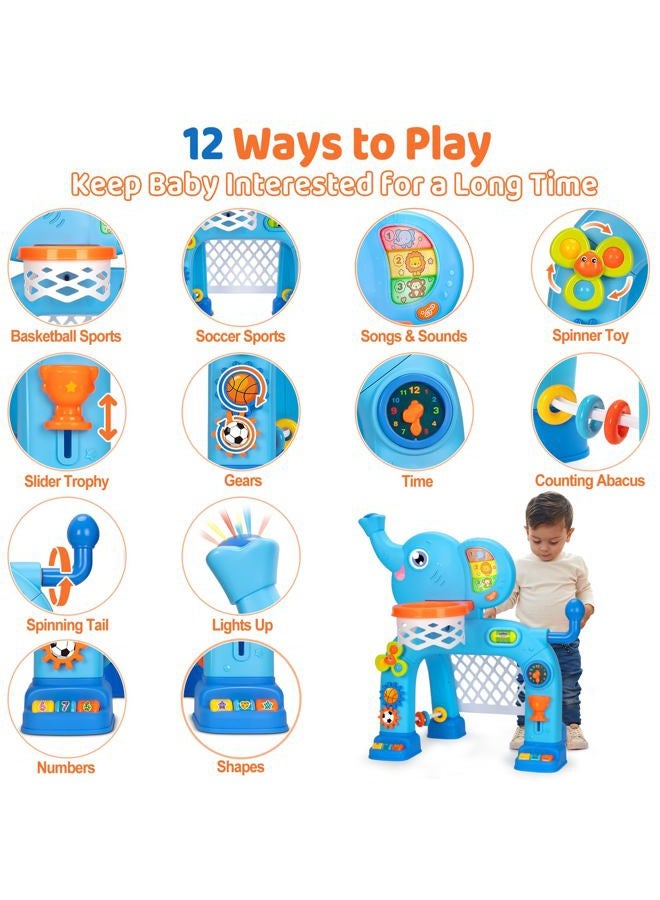 KIZZYEA Toys for 1 2 3 Years Old Boys Girls, Toddler Basketball Hoop & Soccer Goal, Montessori Toy, Interactive Musical Sports Toys with Light, Christmas Birthday Gifts for Baby Kids Age 12-18 Months - Image 5