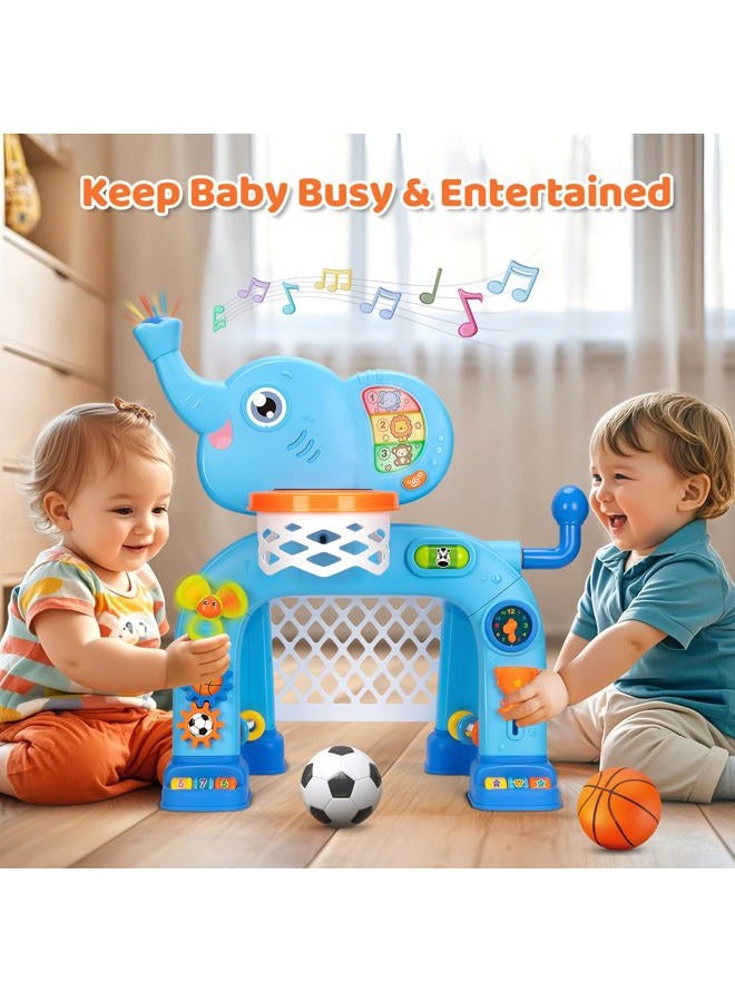 KIZZYEA Toys for 1 2 3 Years Old Boys Girls, Toddler Basketball Hoop & Soccer Goal, Montessori Toy, Interactive Musical Sports Toys with Light, Christmas Birthday Gifts for Baby Kids Age 12-18 Months - Image 3