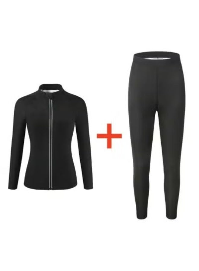 Jourvent Women's Sauna Sweat Suit 2-Piece Set – Jacket & Pants for Enhanced Sweating & Body Shaping - Image 4
