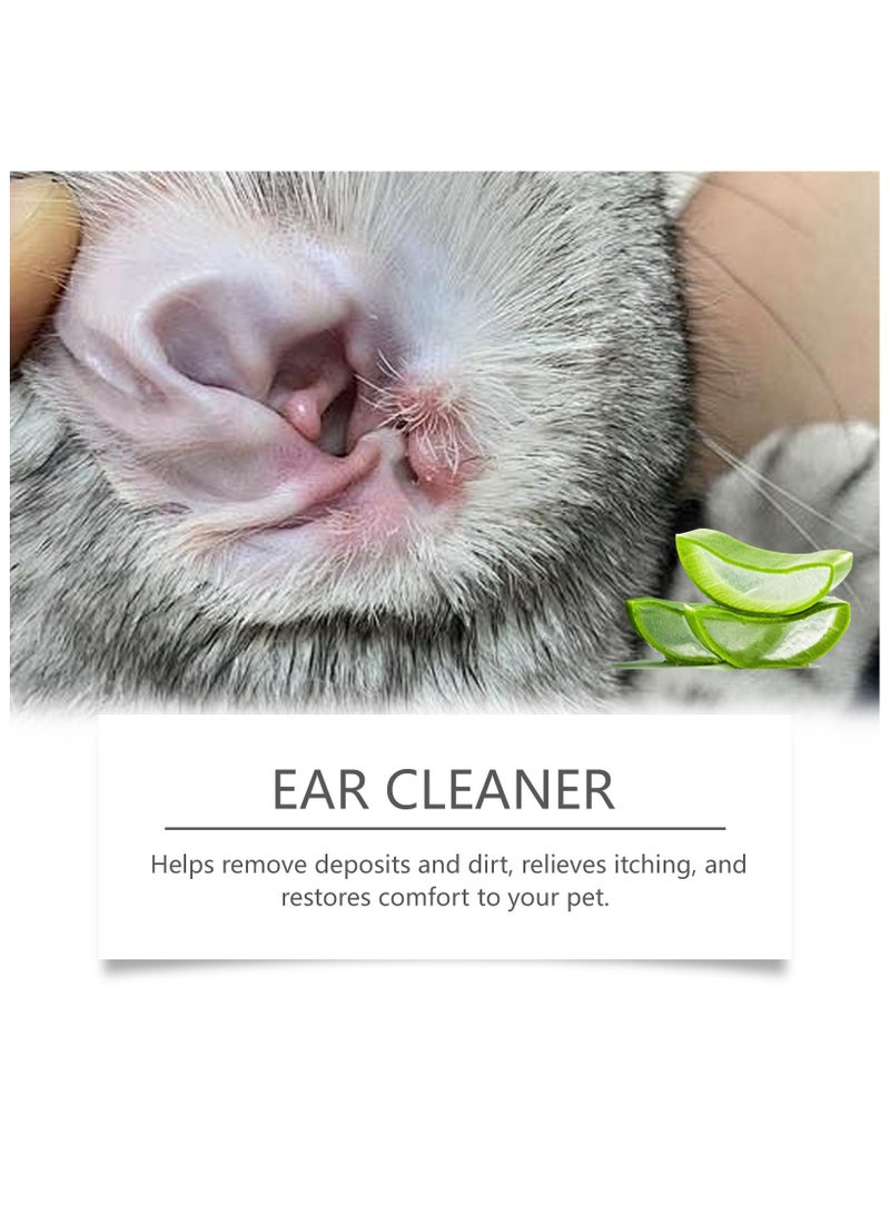 SOLARAE Ear Cleanser for Dogs and Cats, Fast alleviate from Infections, Itching and Odors, Safely Removes Debris and Wax, All Natural Gentle Aloe Cat & Dog Cleaning Supplies - Image 3