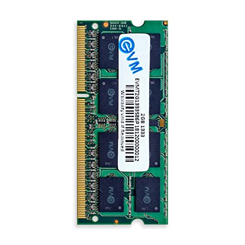 EVM 2GB DDR3 Laptop RAM Memory | 1333MHz | PC3-10600 | SO-DIMM | 204-Pin | CL9 | 1.5V Low Voltage | Non-ECC Unbuffered | Notebook Compatible | Intel & AMD Support | 10 Year Warranty (EVMT2G1333S86P) - Image 1