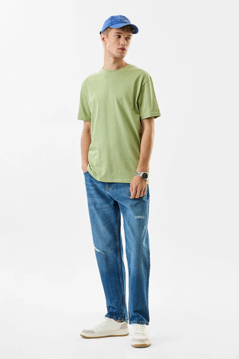 سنيتش Blue Solid Relaxed Casual Jeans