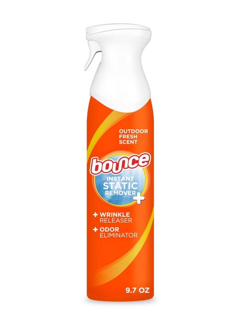 Bounce Anti Static Spray, 3 in 1 Instant Anti Static Spray & Instant Wrinkle Release, Odor Eliminator and Fabric Refresher Spray (9.7 Fl Oz, Pack of 1)