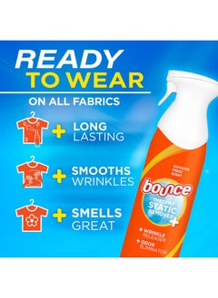 Bounce Bounce Anti Static Spray, 3 in 1 Instant Anti Static Spray & Instant Wrinkle Release, Odor Eliminator and Fabric Refresher Spray (9.7 Fl Oz, Pack of 1)  - Image 3