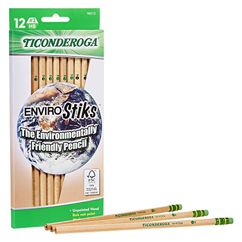 Ticonderoga EnviroStik, No. 2 Soft, Six 12-Count Hang Tab Boxes, Total 72 Pencils, (Wood-Cased Black Writing), Made from Recycled Content, 100% Recyclable (96212) - Image 1
