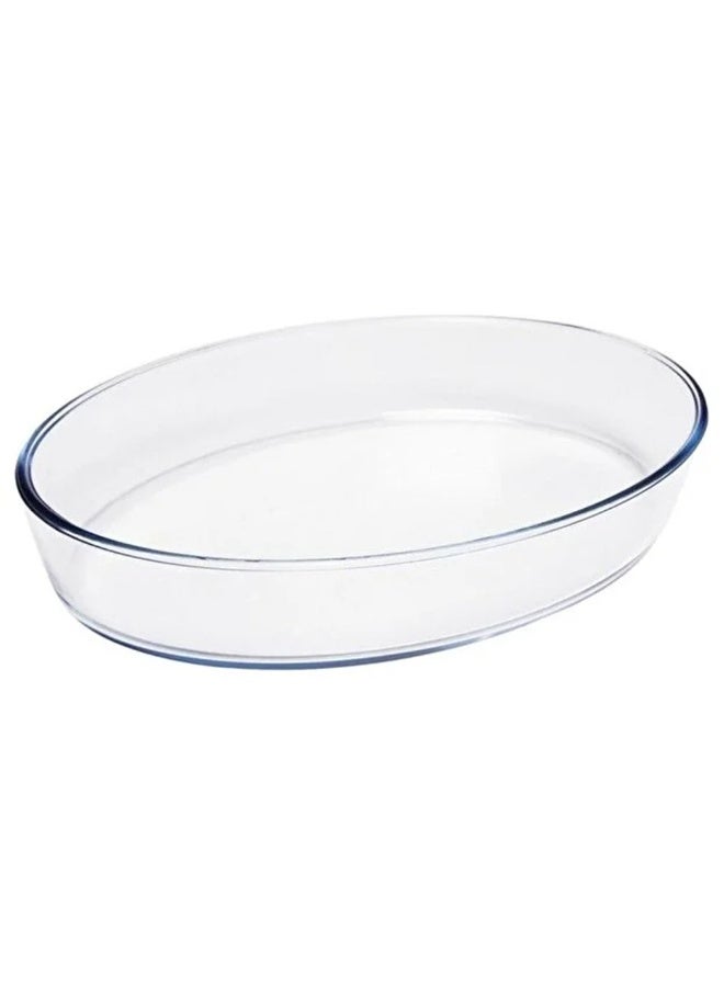 كيكي طبق خبز بيضاوي كبير من الزجاج المقوى – آمن للاستخدام في الفرن والميكروويف، مثالي للكيك والتحميص - Image 1