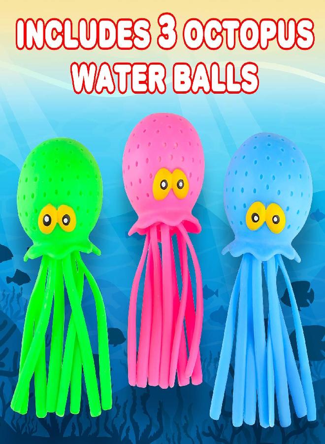 ArtCreativity Octopus Water Balls (Pack of 3), Pool Toys for Toddlers 1-3, Sensory Stress Relief Toy for Kids, Beach Water Toys & Swimming Toy for Toddlers, Cute Goodie Bag Fillers for Boys & Girls - Image 3