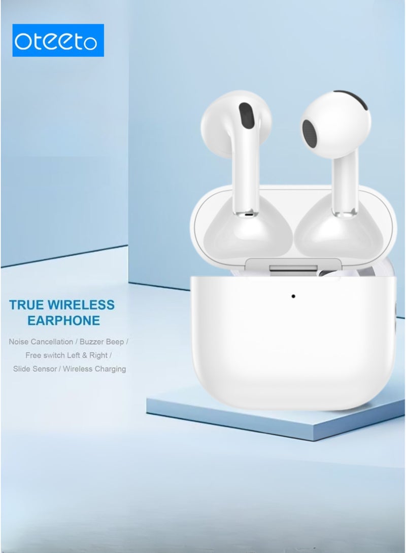 Oteeto OT106 True Wireless Earbuds – Active Noise Cancelling, Slide Touch Sensor, Wireless Charging Case, 300mAh Battery Box, Bluetooth 5.3, Hi-Fi Stereo Sound, Low Latency, Comfortable In-Ear TWS Earphones for Calls, Music & Gaming - Image 4