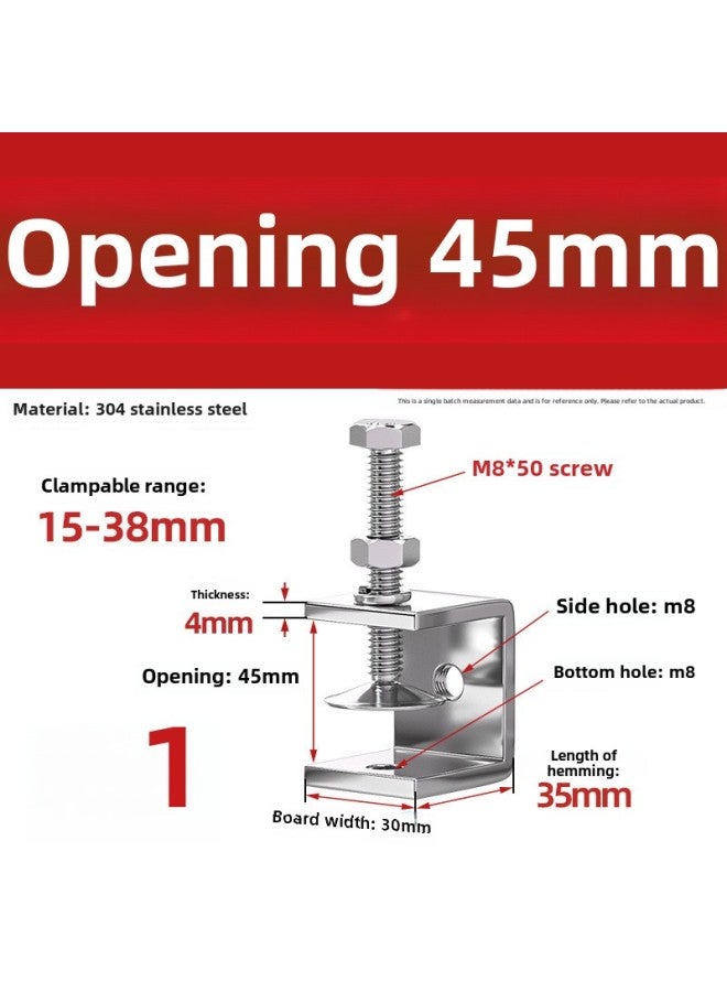 ✅✅Iron Galvanized Tiger Clip Pipe Clip Square U-shaped Fixture C- Shaped Fixture Clamper Hand Screw Lifting Ring-Specification Model:『☄★☆☆☆☄』opening 45mm  "☄★☆☆☆☄』  - Image 1