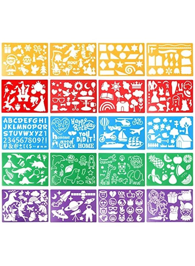 رينكس مجموعة استسل رسم للأطفال، 20 استسل ح وزور وحيواات متوعة، للحرف اليدوية، قالة لإعادة الاستخدام - Image 1