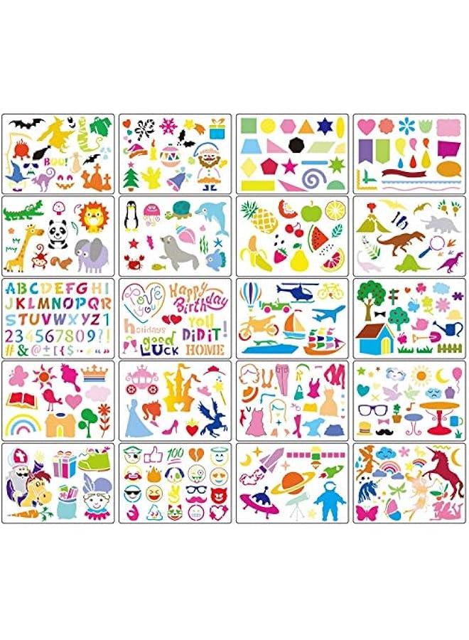 رينكس مجموعة استسل رسم للأطفال، 20 استسل ح وزور وحيواات متوعة، للحرف اليدوية، قالة لإعادة الاستخدام - Image 4