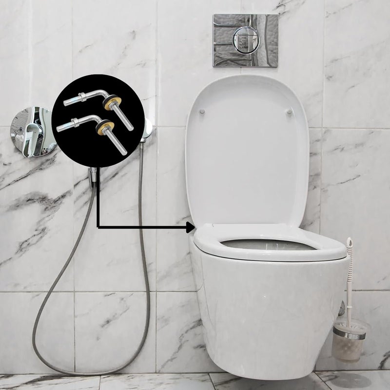 NEW WARE ® Seat Cover Screw Hinges L Type - Repair Kit Spare Part Accessories for Toilet Seat Covers - Image 3