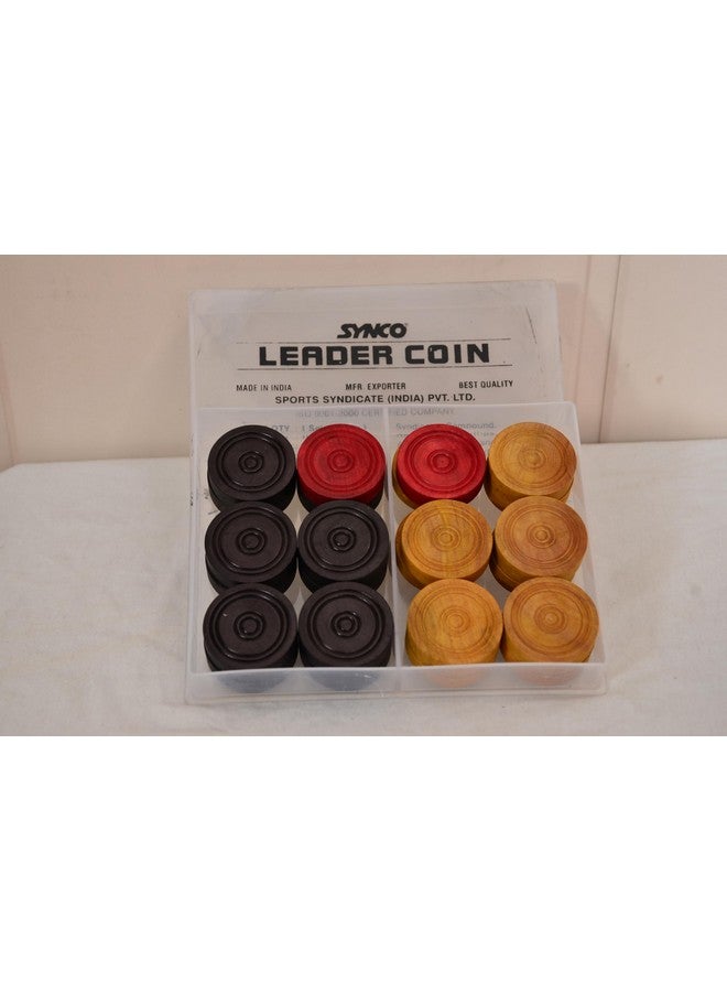 Synco Leader Carrom Coins Carrom Board Accessories (Carrom Men) - Adult, Multicolor - Image 1