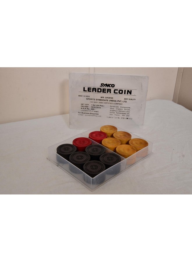 Synco Leader Carrom Coins Carrom Board Accessories (Carrom Men) - Adult, Multicolor - Image 2