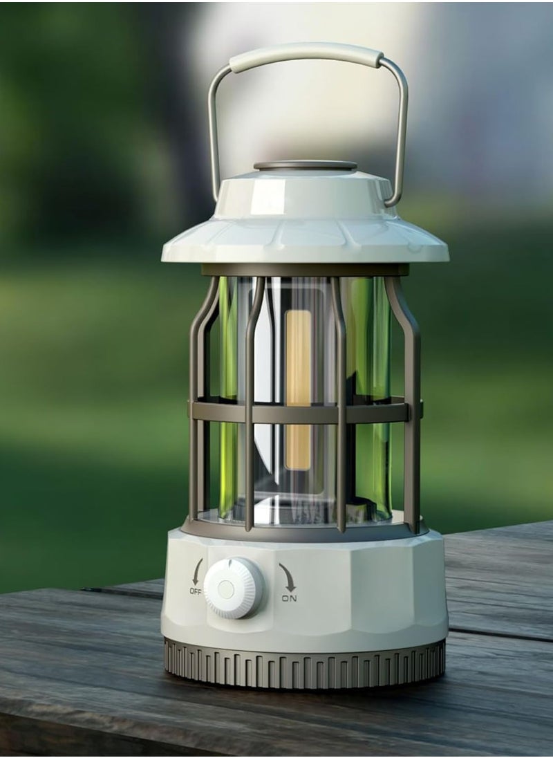 Vparty Camping Lantern, Rechargeable USB Powered, Stepless Dimmer, Metal Retro Camping Light, Waterproof Hanging LED Vintage Tent Lamp for Outdoor Hiking Fishing Emergency  - Image 2