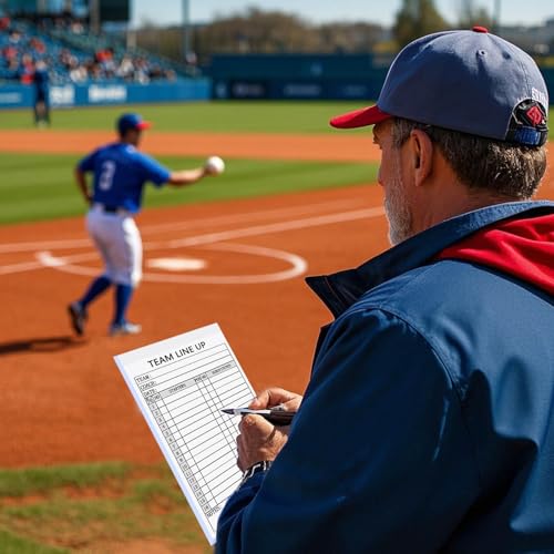 XUEJITECH 30 Sets Baseball/Softball Lineup Cards, 4-Part Carbonless Copies with Tearing Line, 30 Games with 16 Player Roster Lineup Sheet for Coaches, Team, Sports - Image 5