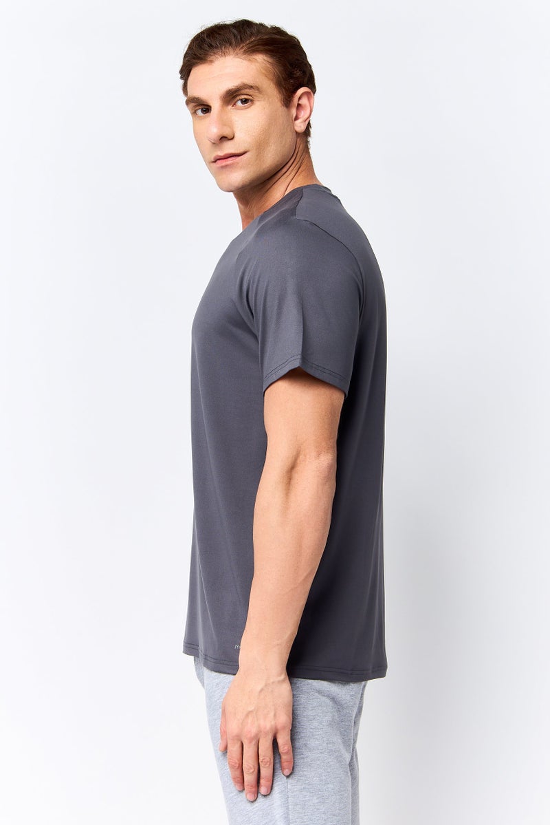 MOTION Men Sportswear Fit Short Sleeve Outdoor Core T-Shirt, Charcoal - Image 3